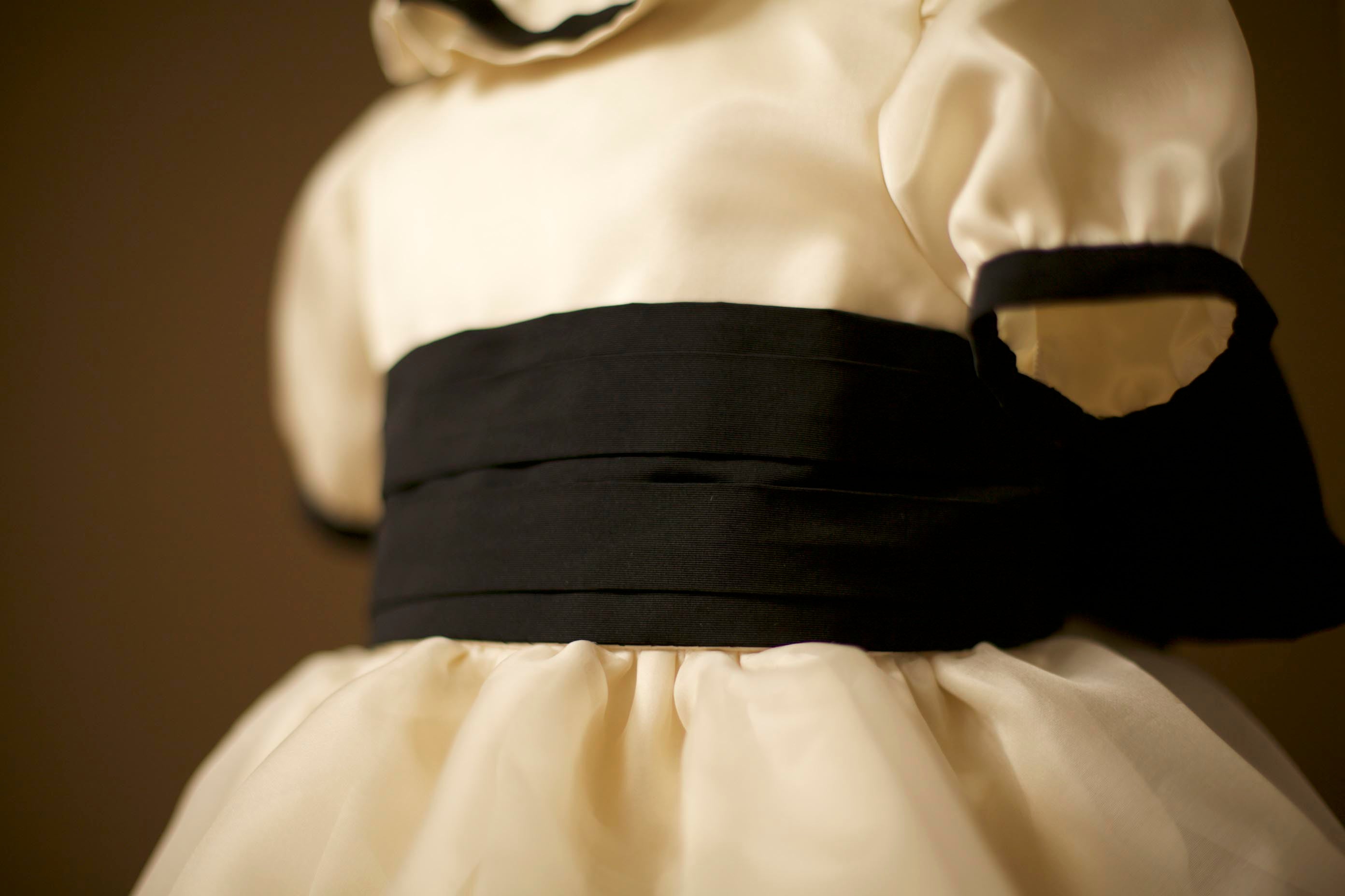 flower girl dress for wedding with black colors