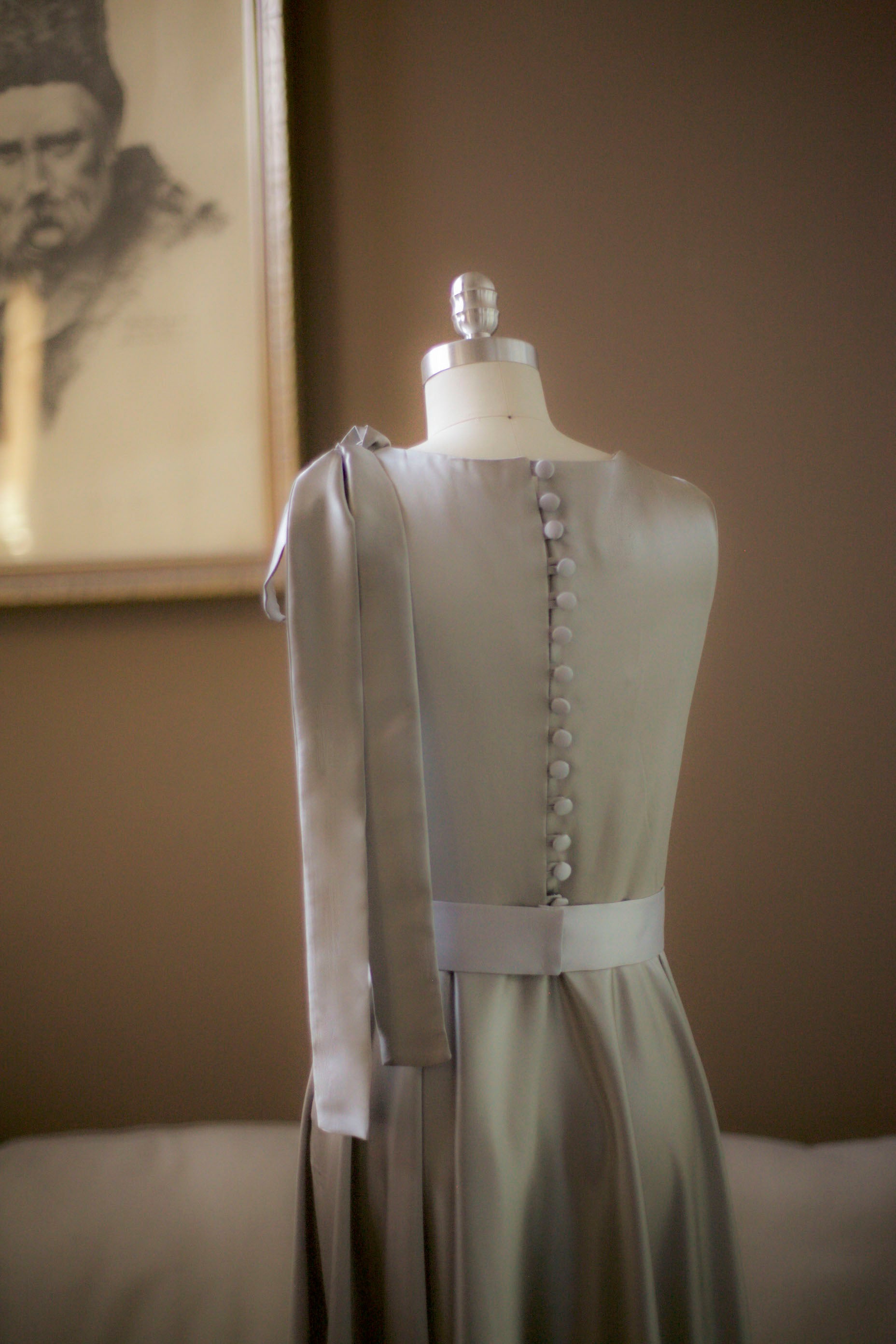 shoulder bow junior bridesmaid dress