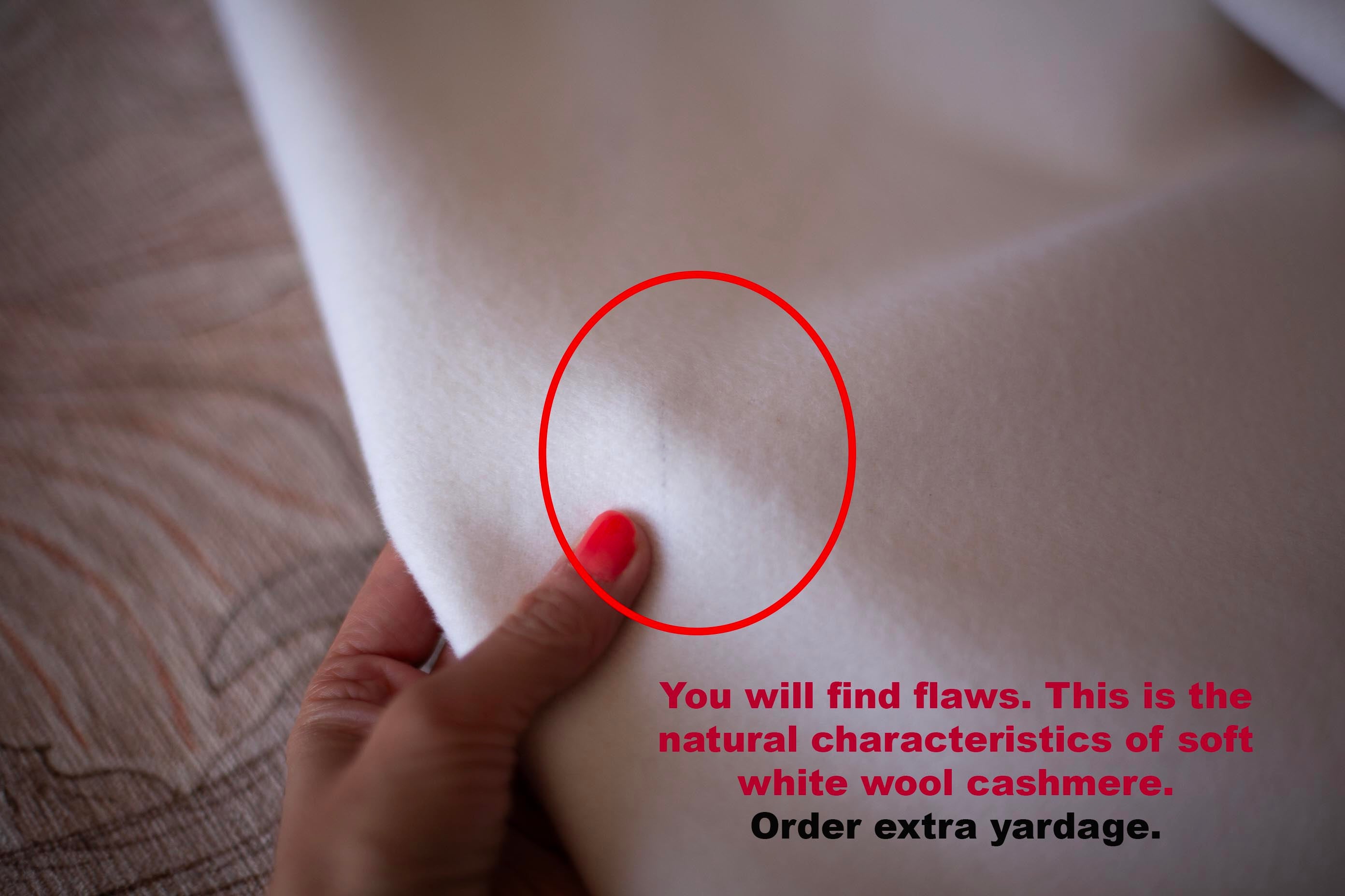 white wool cashmere fabric by the yard