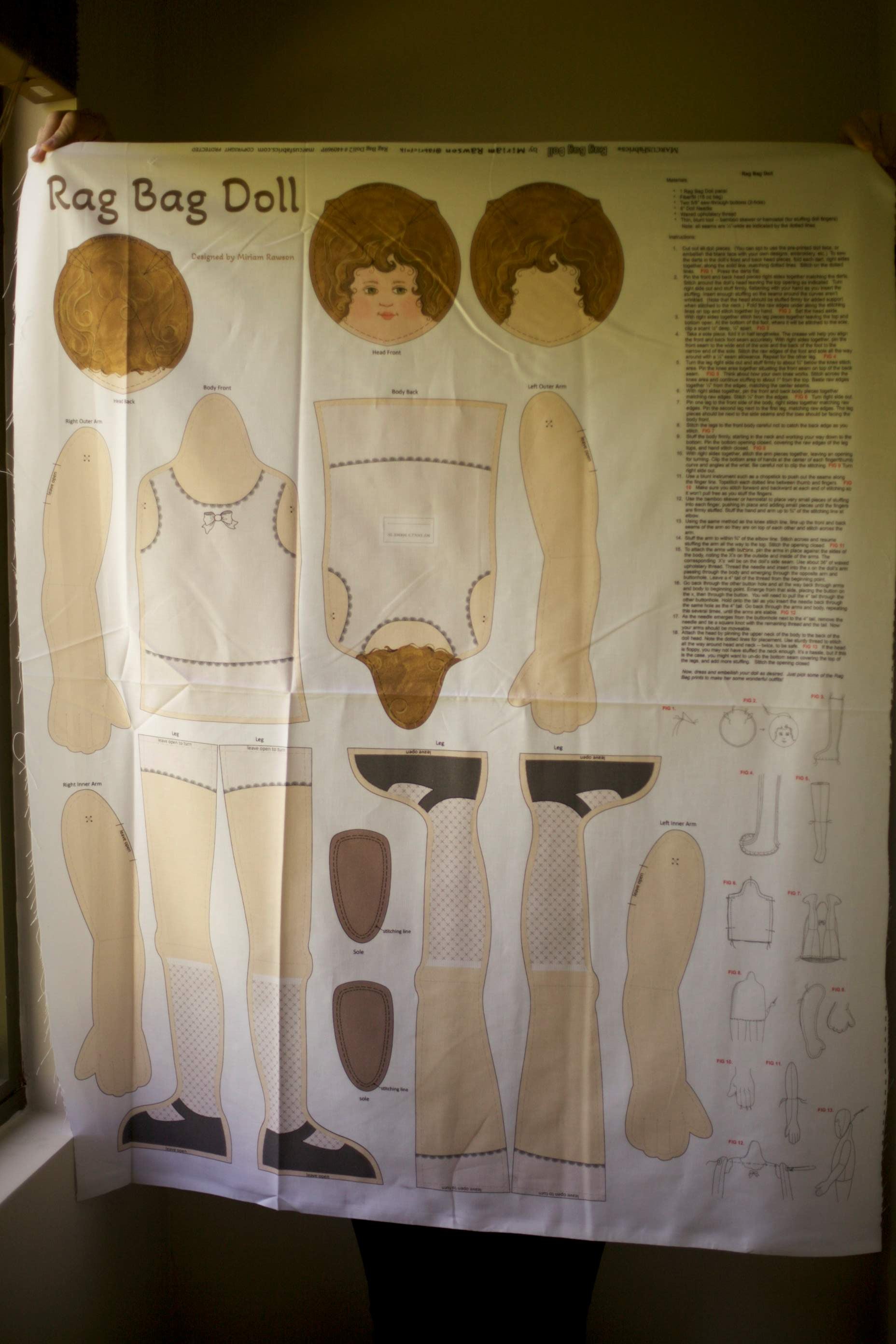 rag doll sewing pattern fabric