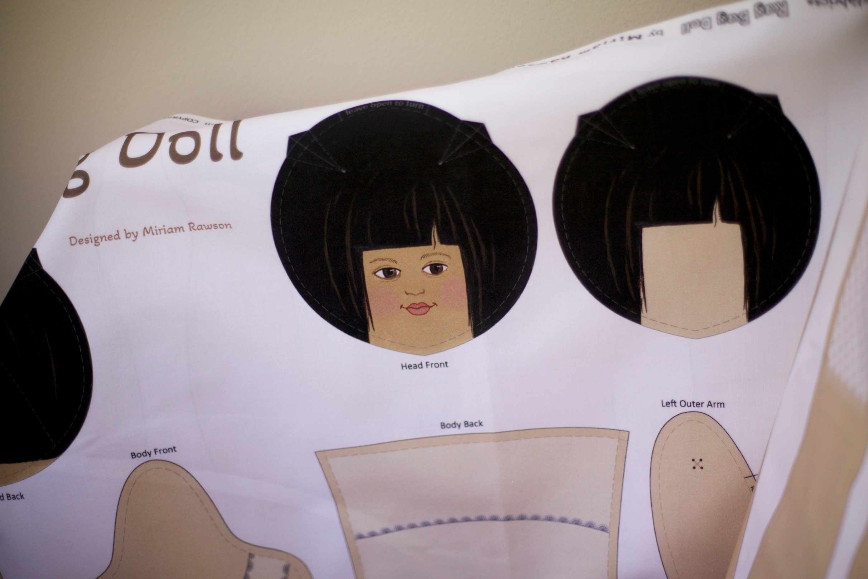 vintage rag doll fabric