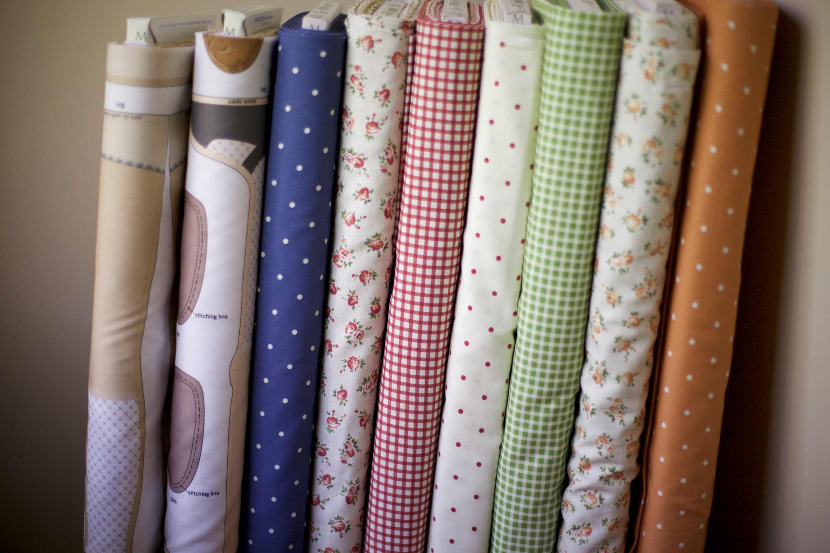 red floral vintage fabrics