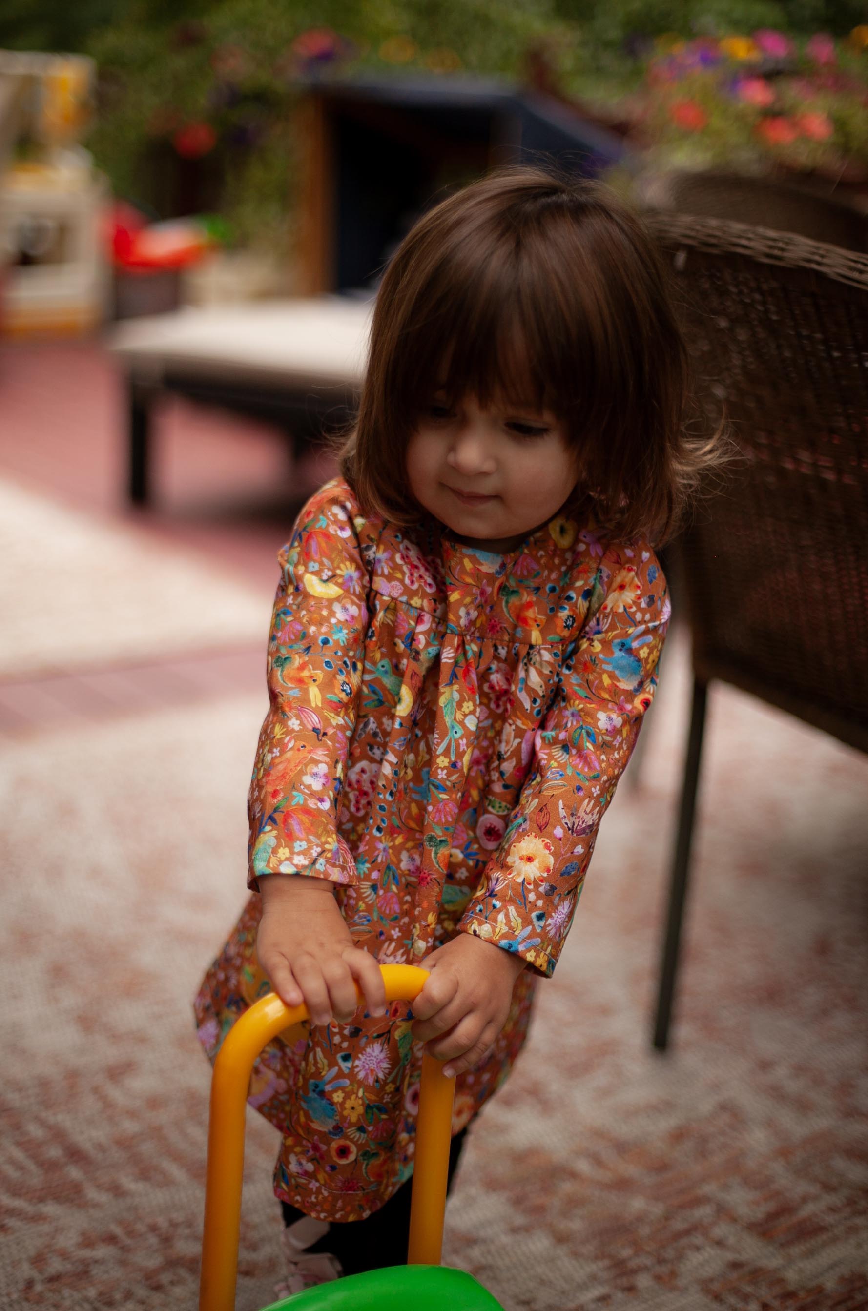 girls fall dress gold