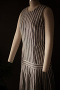women's white and navy cotton dress