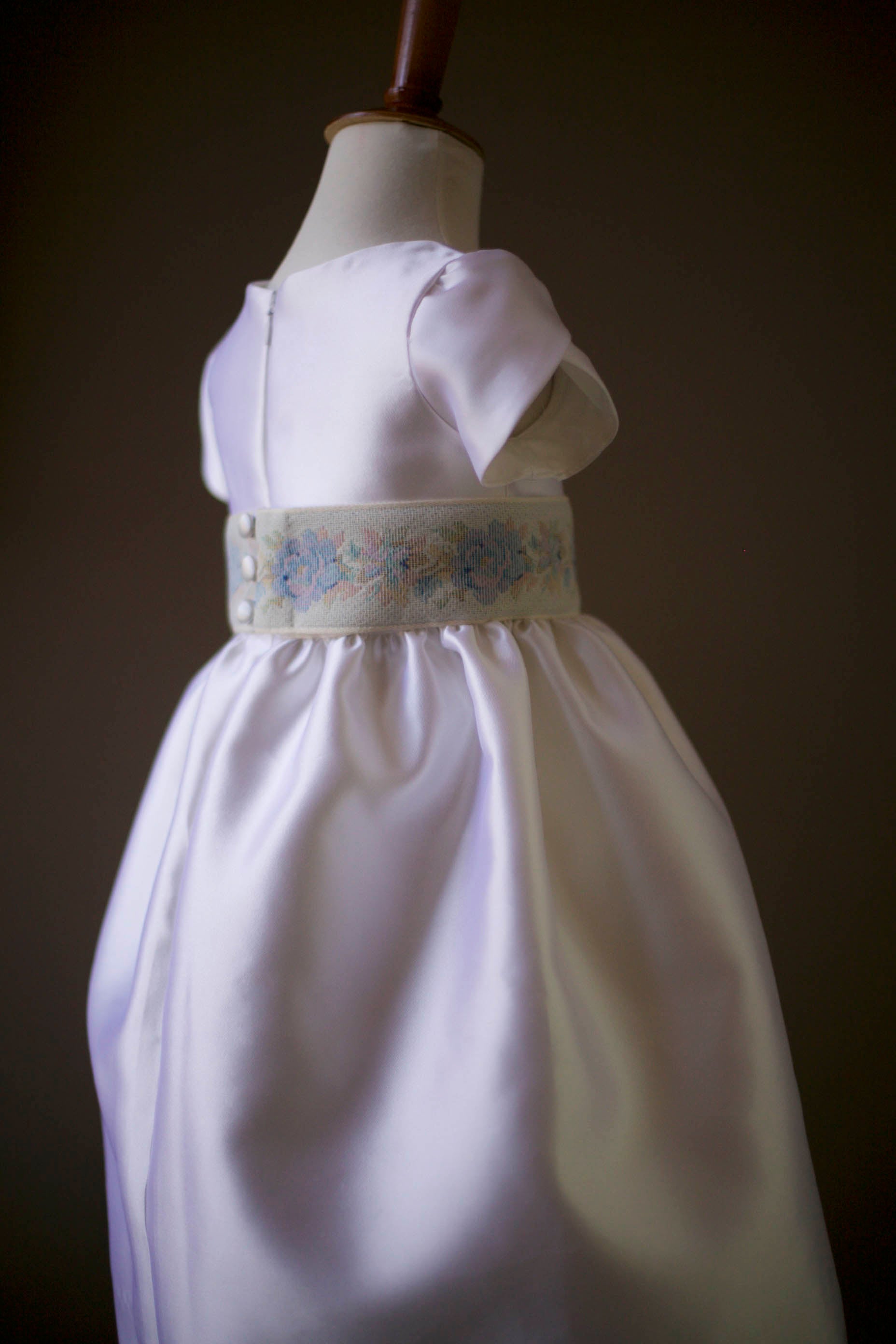 flower girl dress with floral sash
