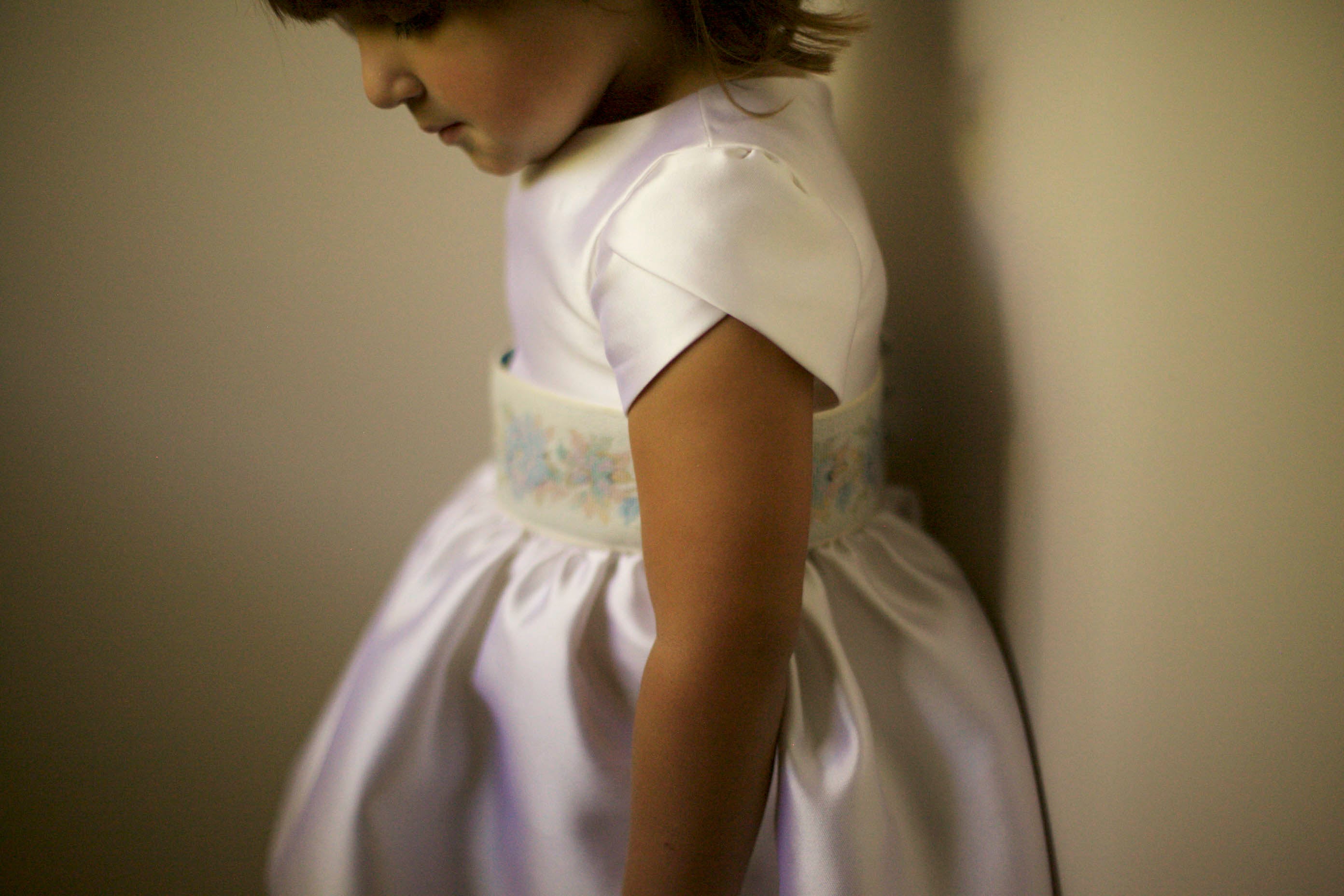 luxury flower girl dress blue