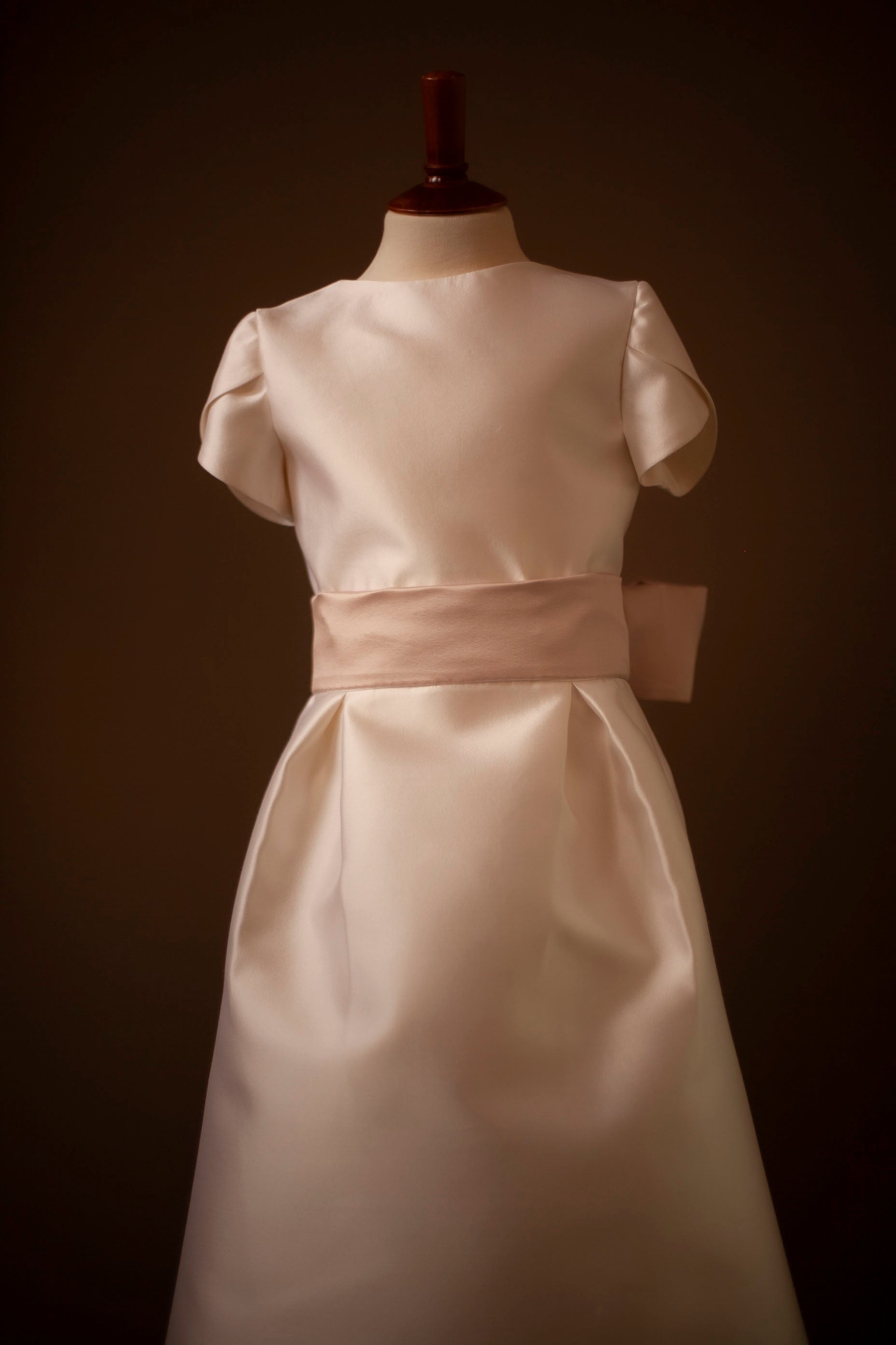 short sleeves junior bridesmaid dress