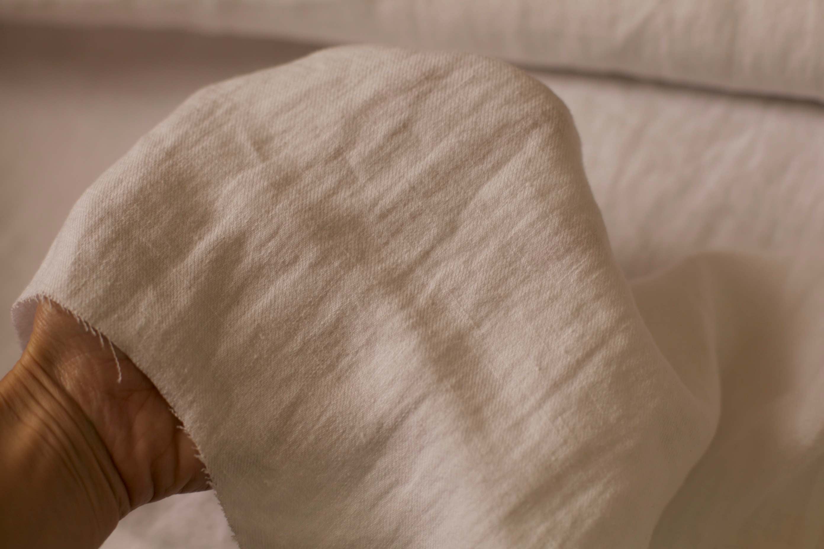 white heavyweight linen