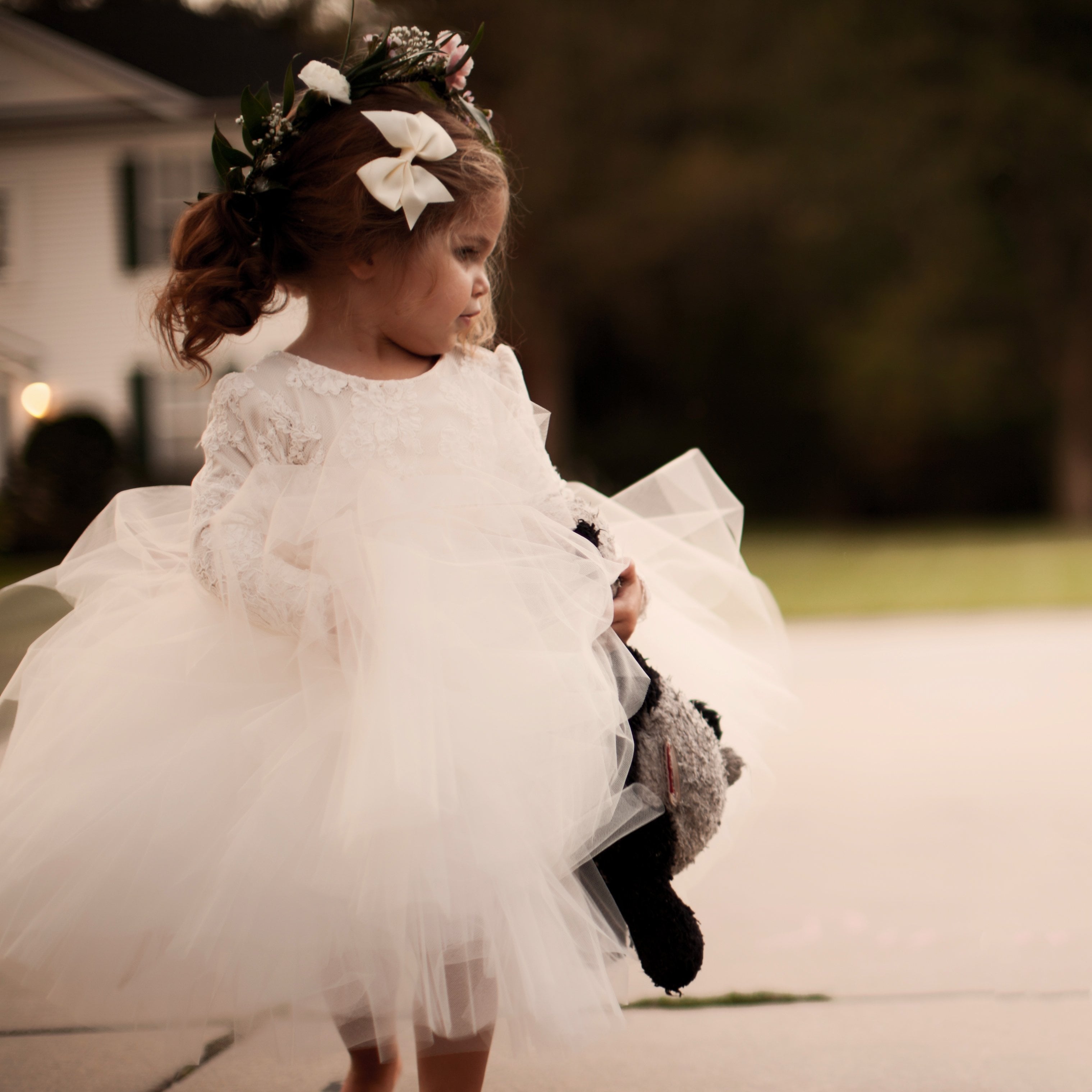 lace tutu flower girl dress