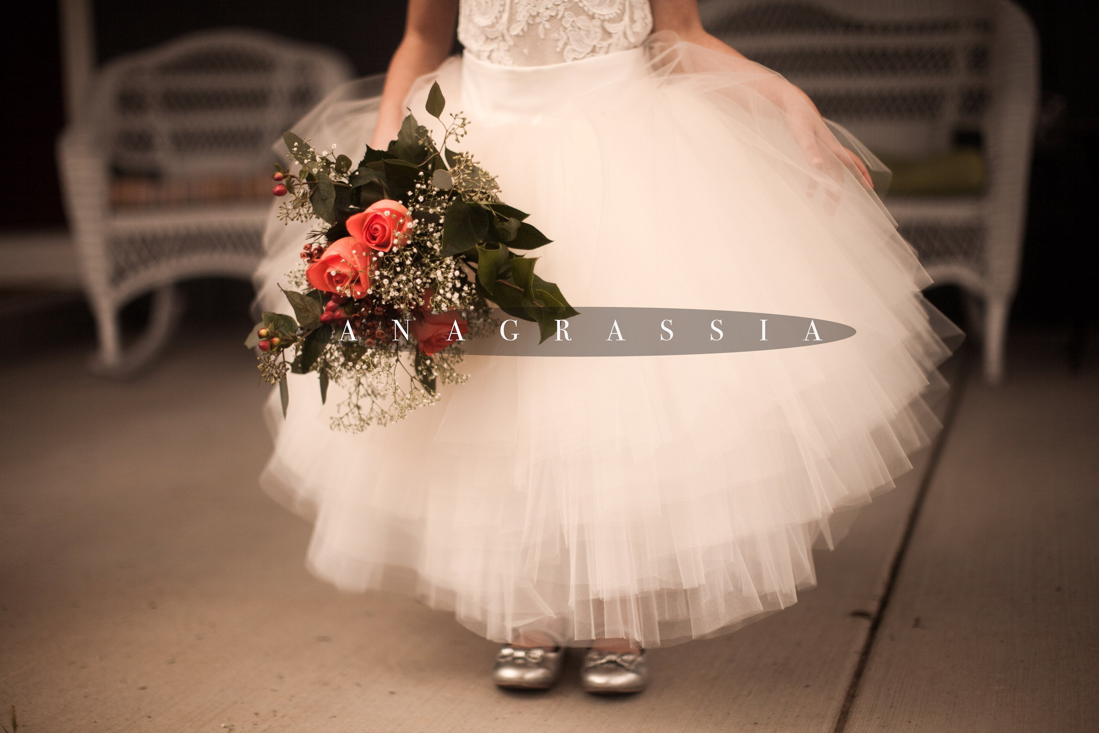 Champagne Tulle Skirt Flower Girl Dress
