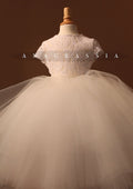 lace tulle flower girl dress