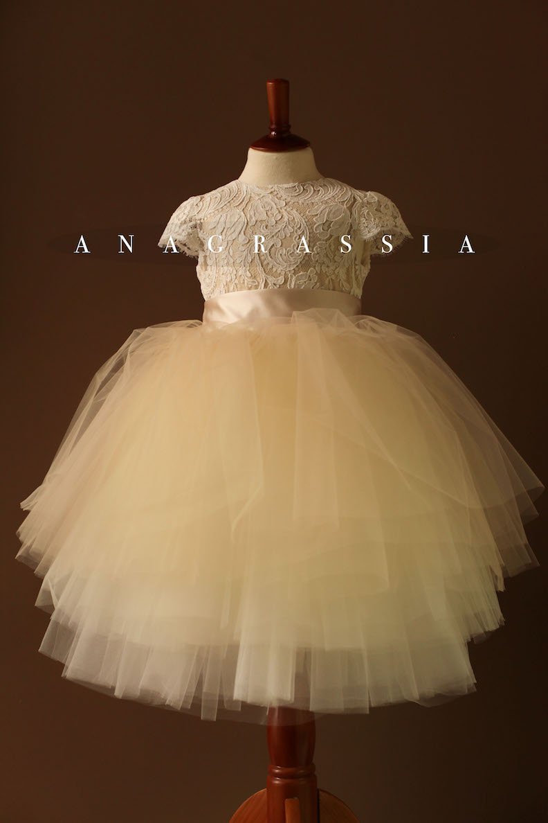 detachable tulle skirt girls dress