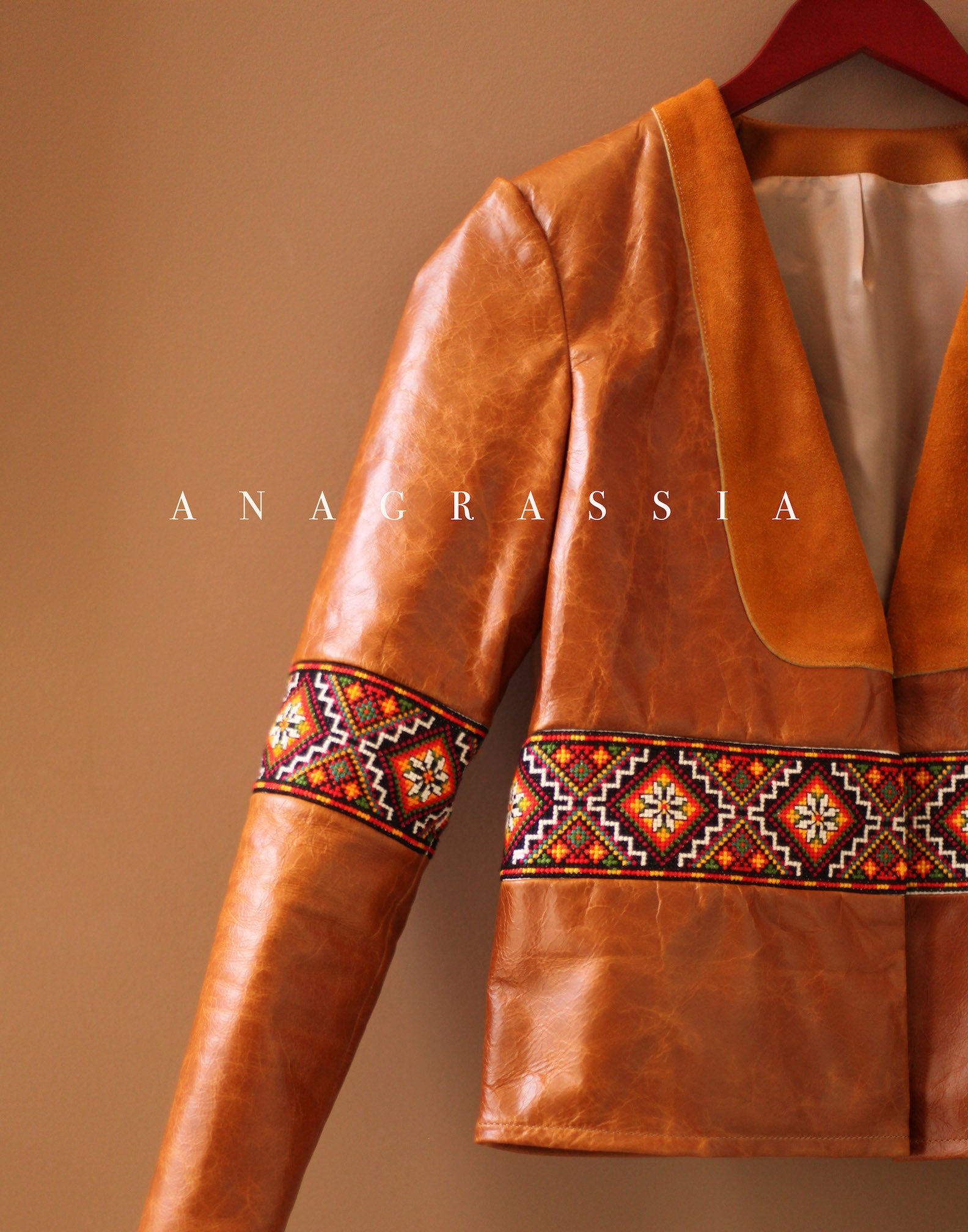 embroidered leather jacket