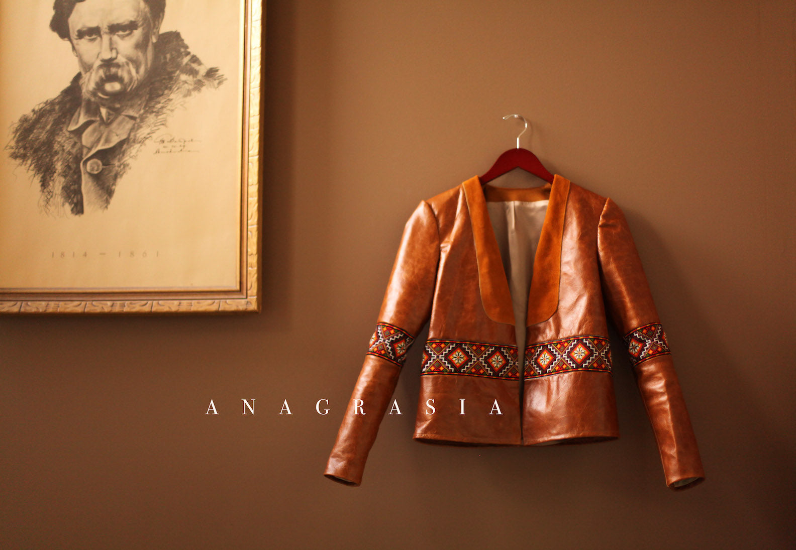 embroidered leather jacket