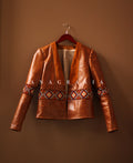 hand embroidered leather jacket