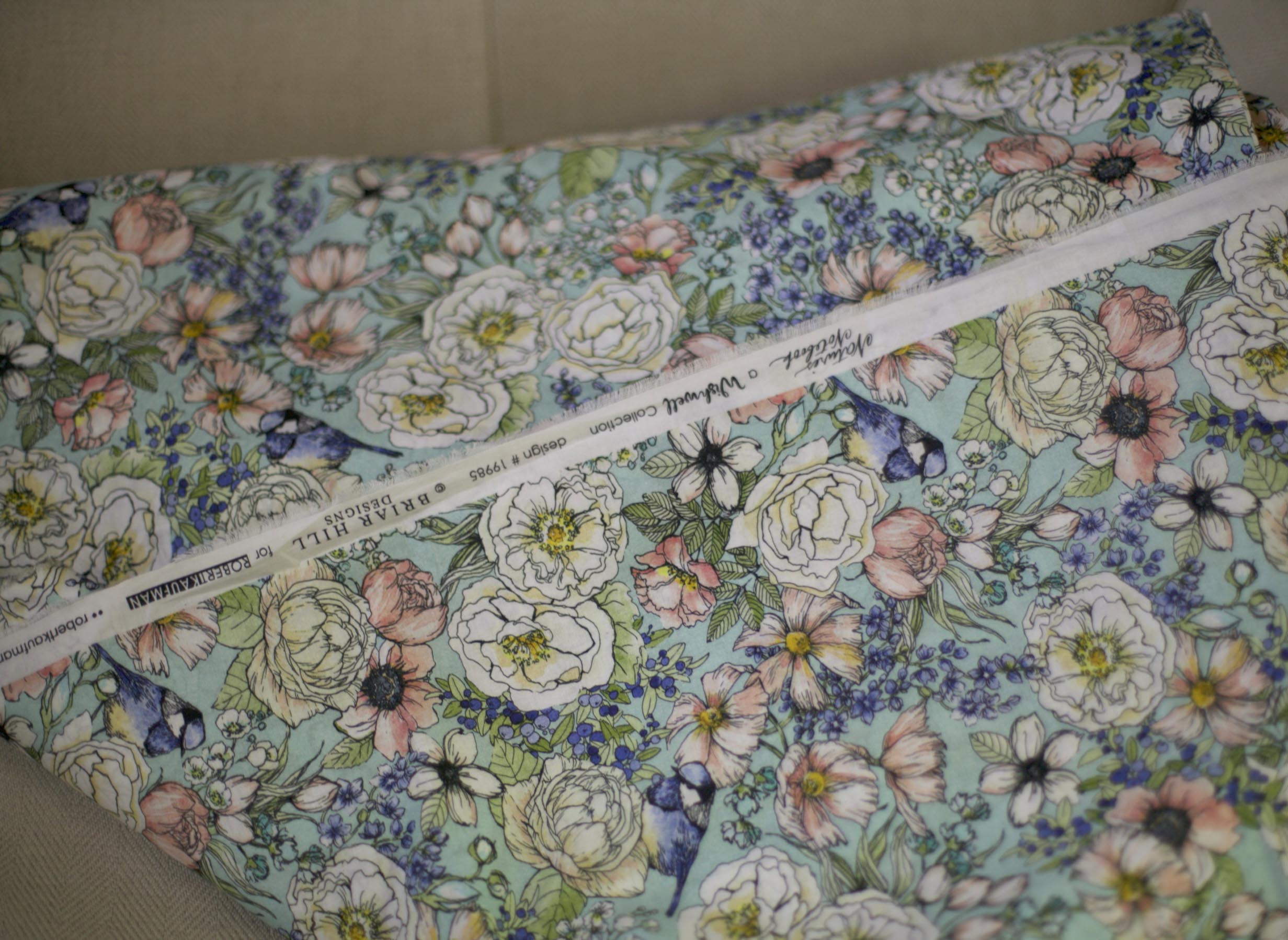 blue bird cotton fabric