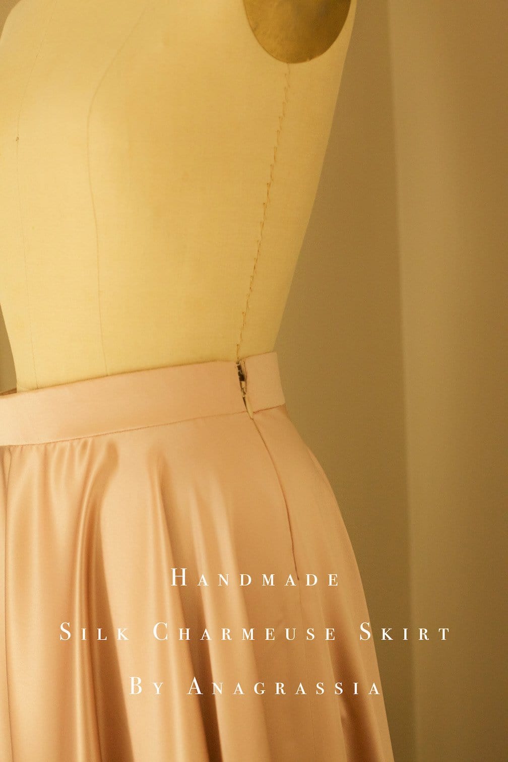 dusty rose silk skirt