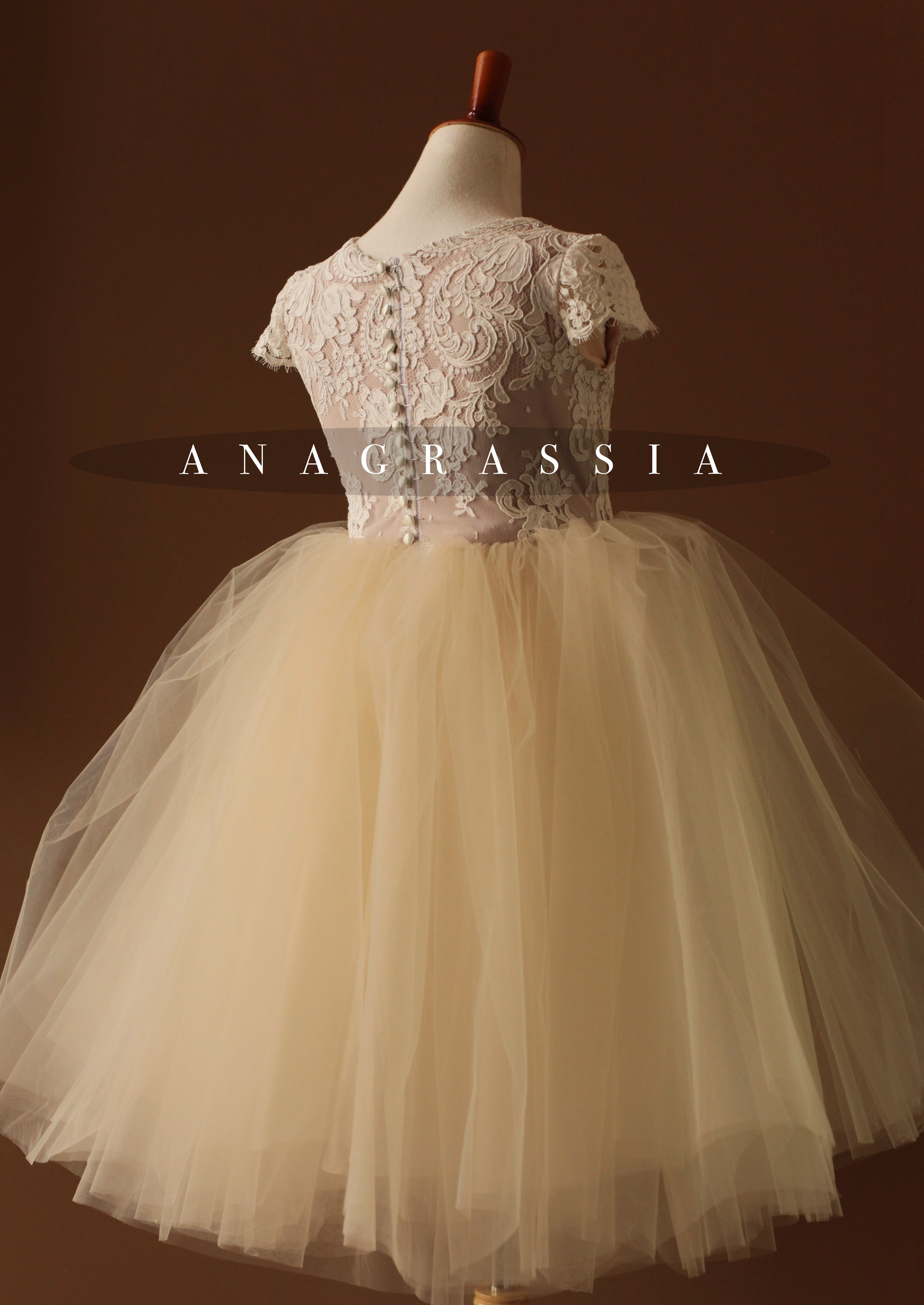 champagne flower girl dress 