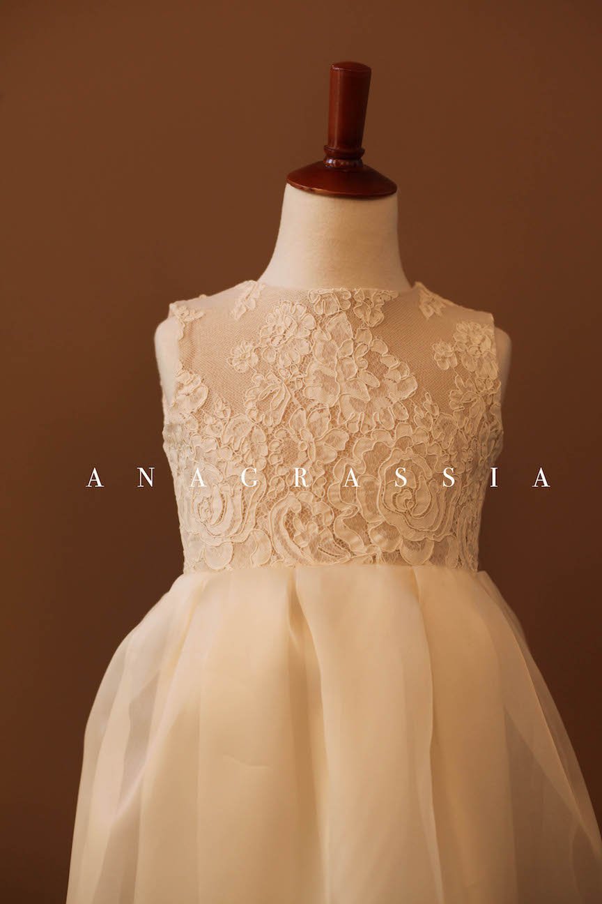 silk lace flower girl dress