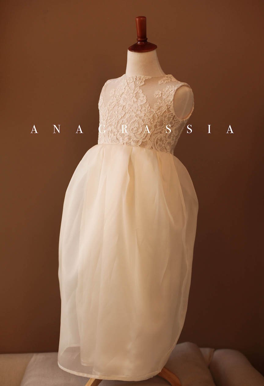 silk lace flower girl dress