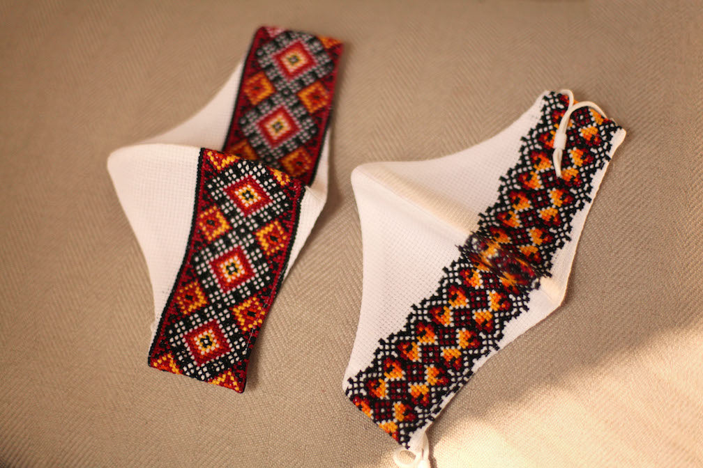 Hand embroidered Ukrainian masks