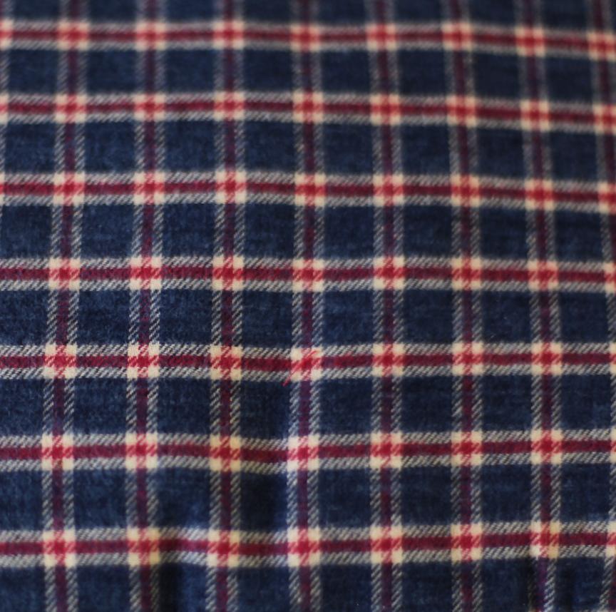 red blue plaid cotton fabric
