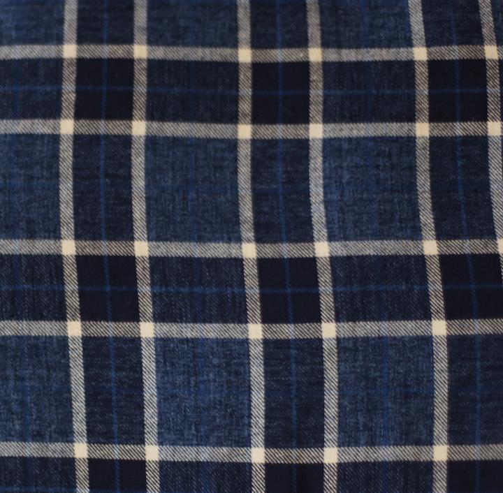navy blue plaid cotton fabric