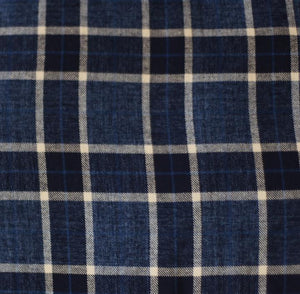 navy blue plaid cotton fabric