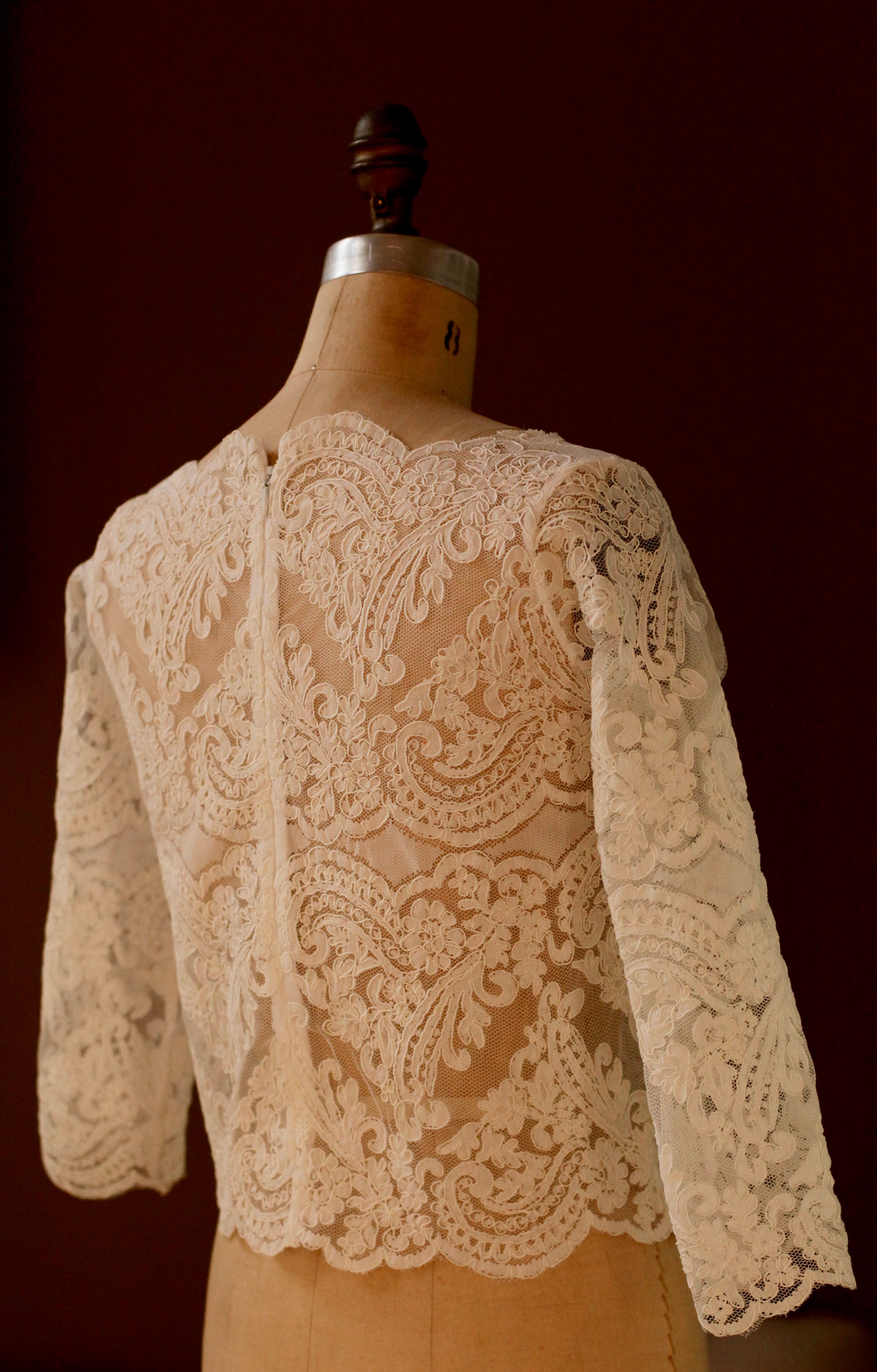 bridal lace crop top
