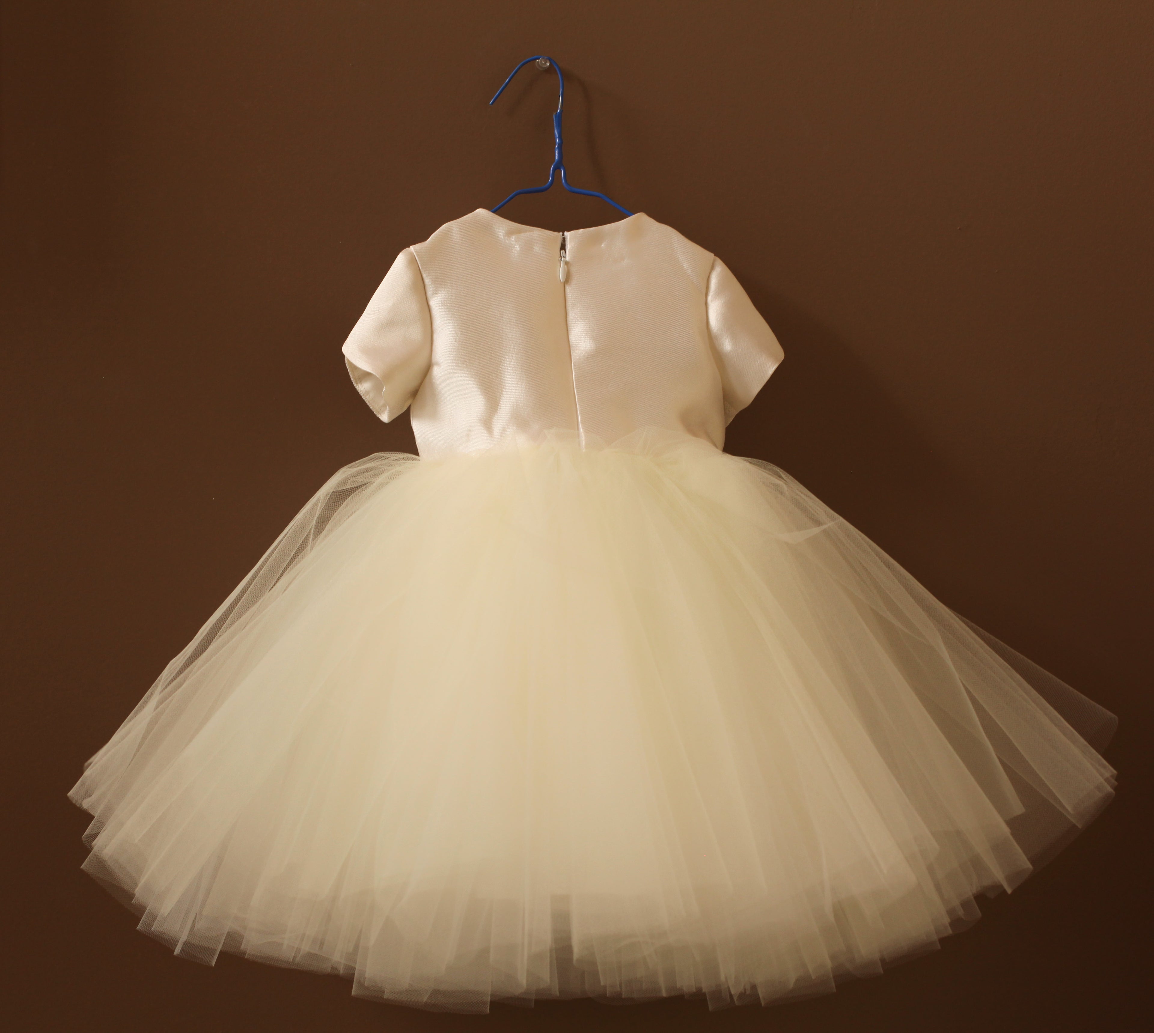 silk tulle flower girl dress
