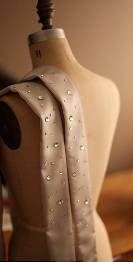 champagne sash with crystals