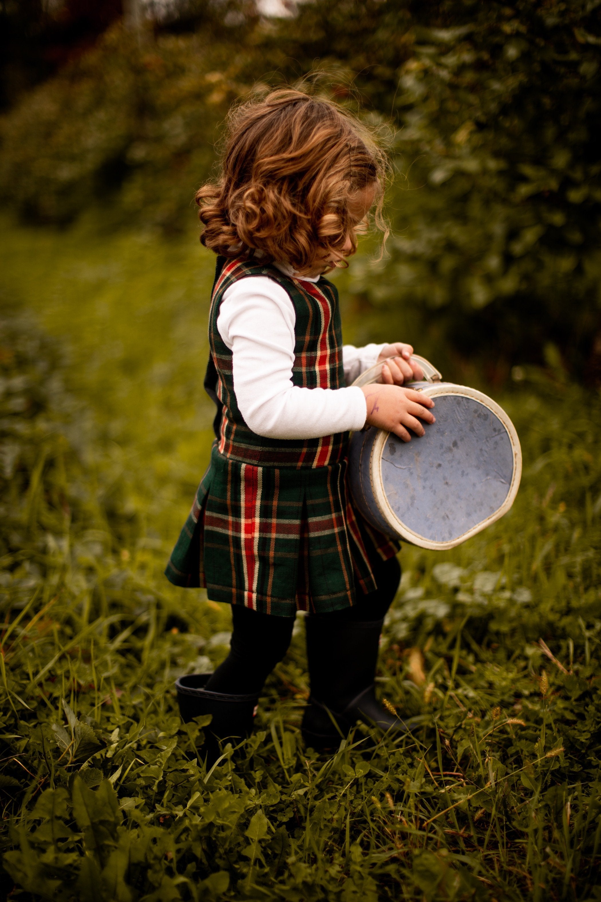 Dark Green Red Orange Plaid Girls Dress Pleated Skirt Burberry Gucci Stella Fendi Bonpoint childrenswear luxury Cotton Wool fall fashion holiday