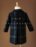green plaid girls coat