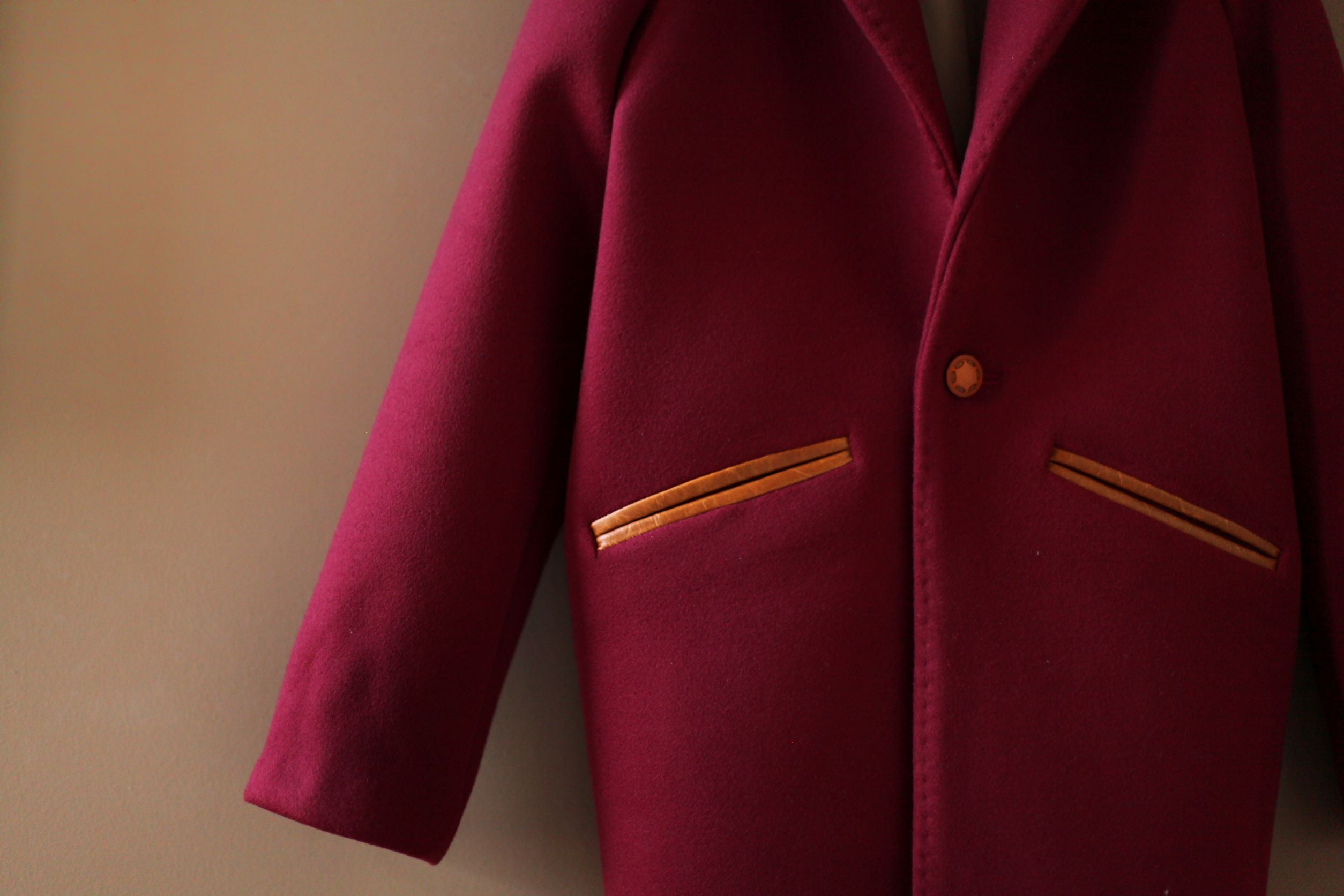cocoon jacket with leather