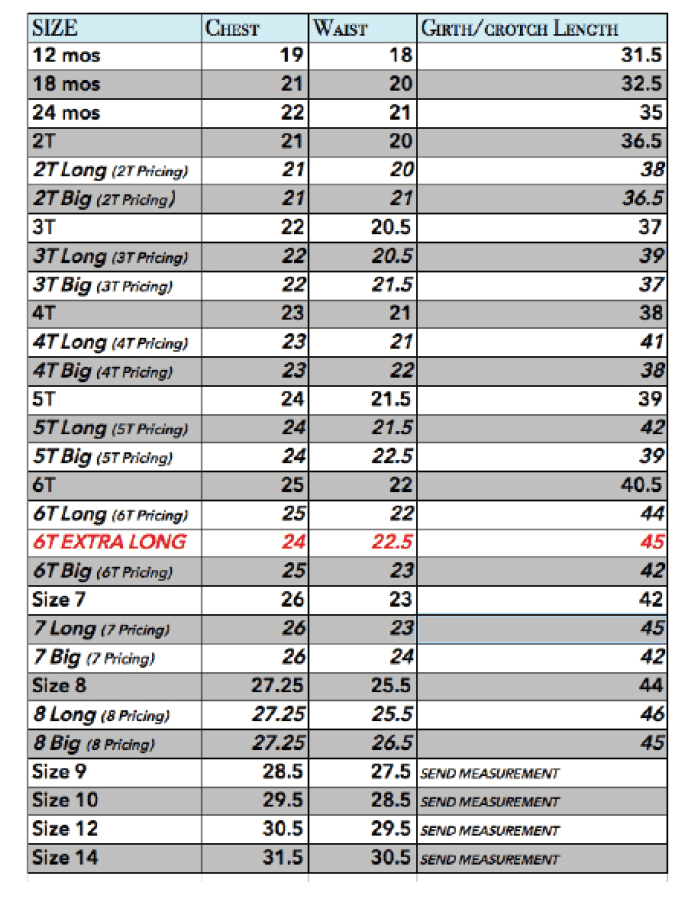 kids wool coat sizing 