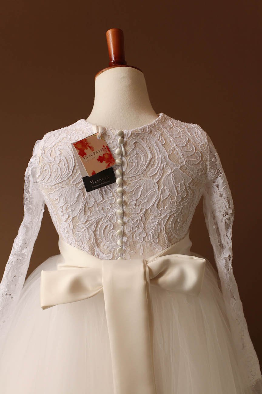 white flower girl dress