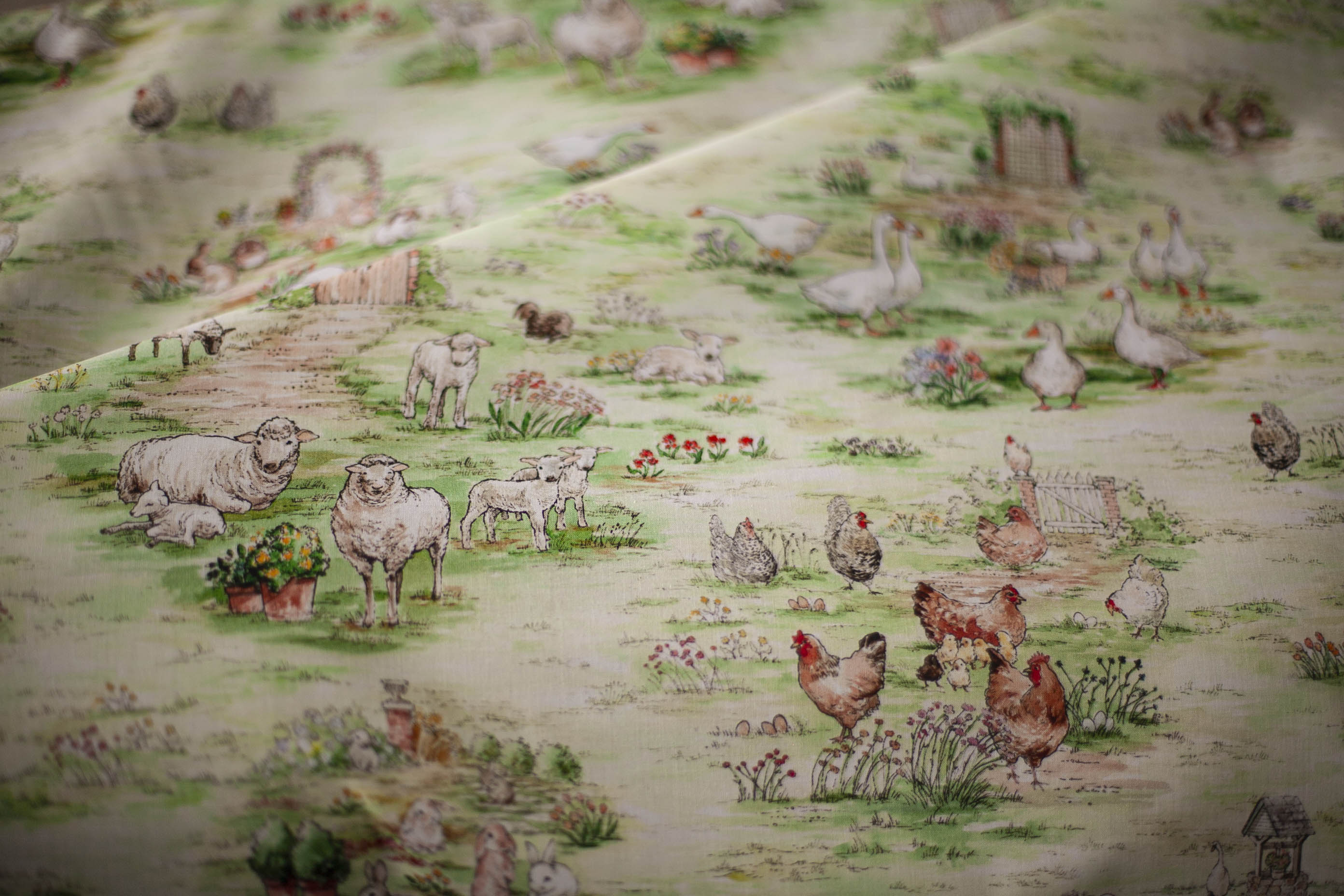 chickens fabric by the yard