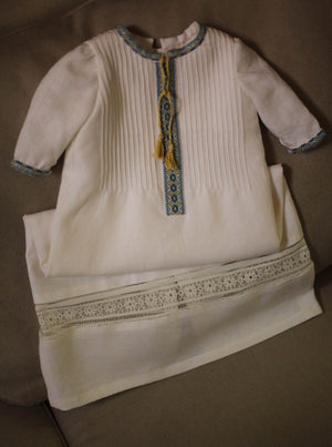 boys Ukrainian embroidered baptismal gown