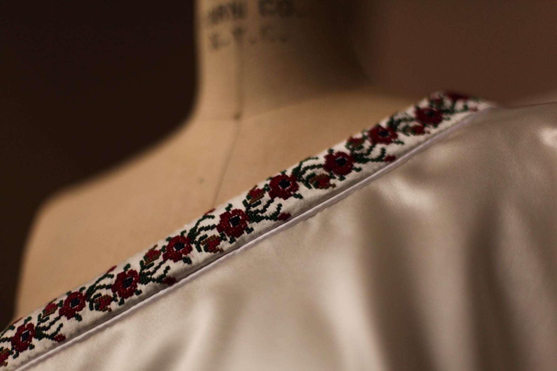 hand embroidered silk gown