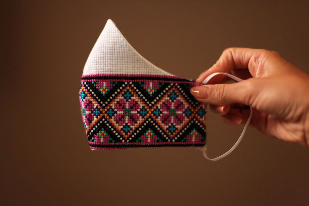Ukrainian hand embroidered face mask