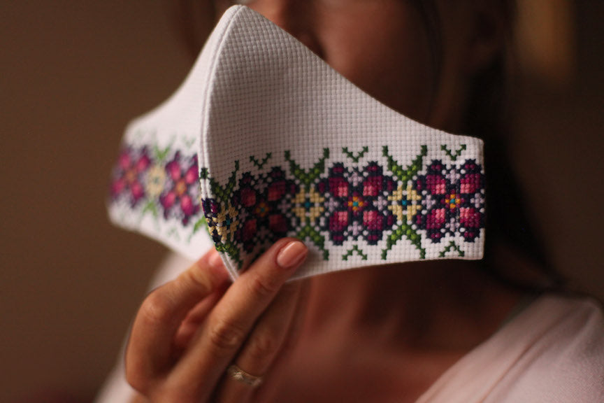 floral ukrainian face mask