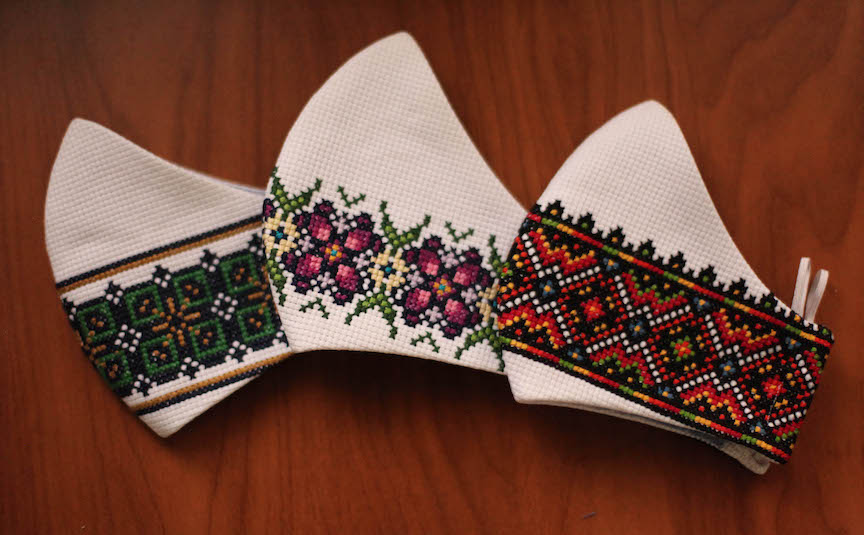 floral embroidered face mask