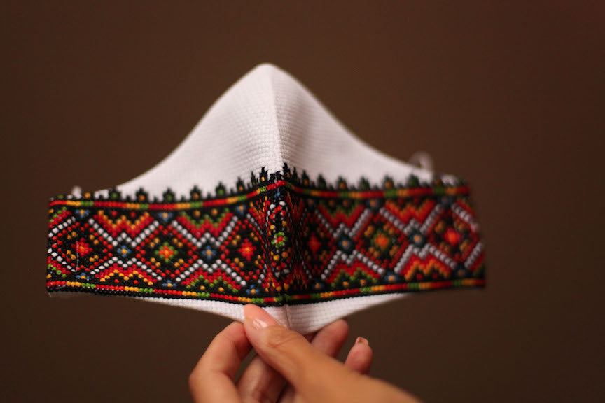 Rainbow embroidered face mask