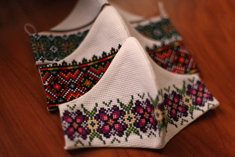 purple Ukrainian hand embroidery