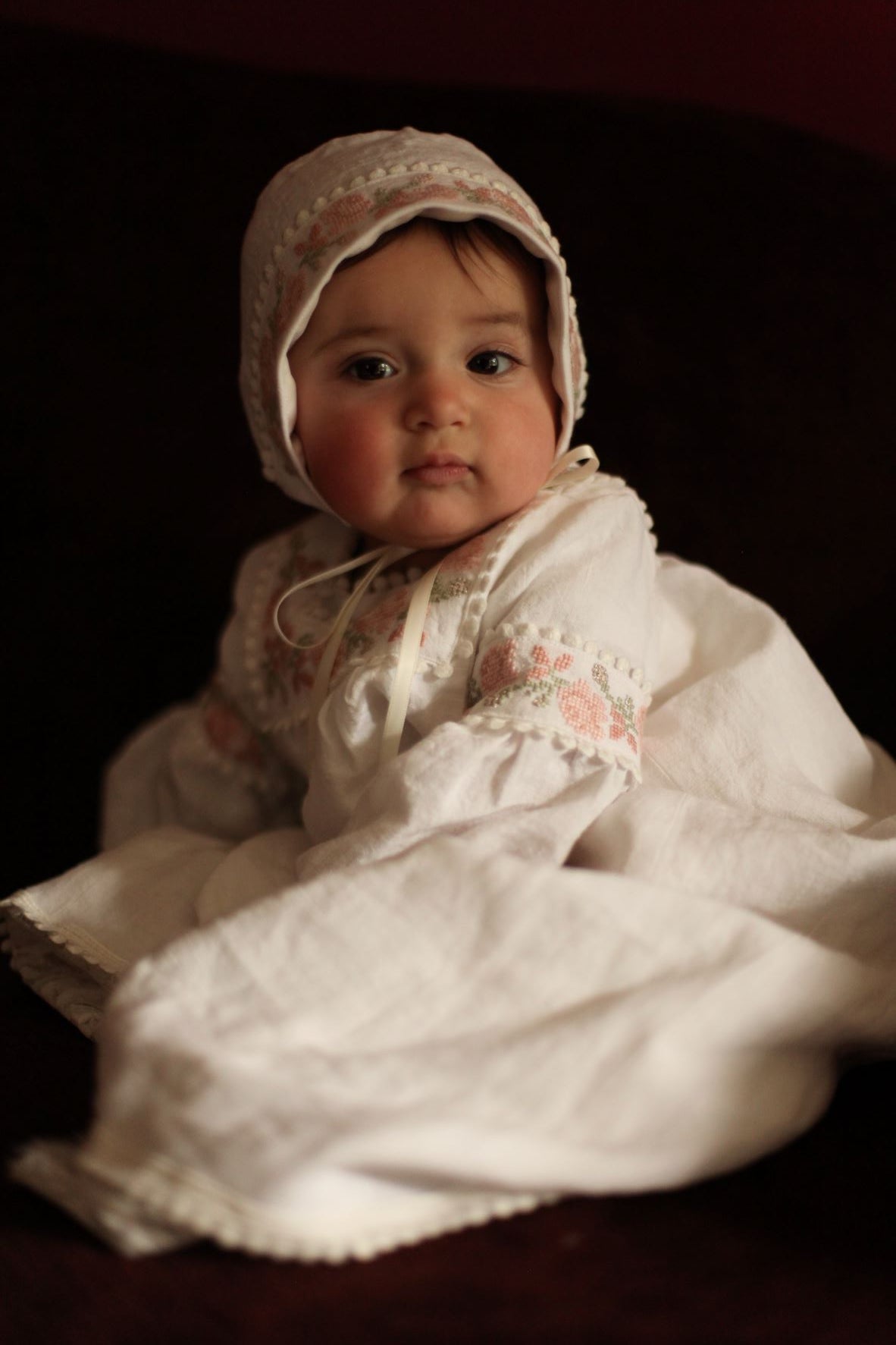 baby embroidered gown