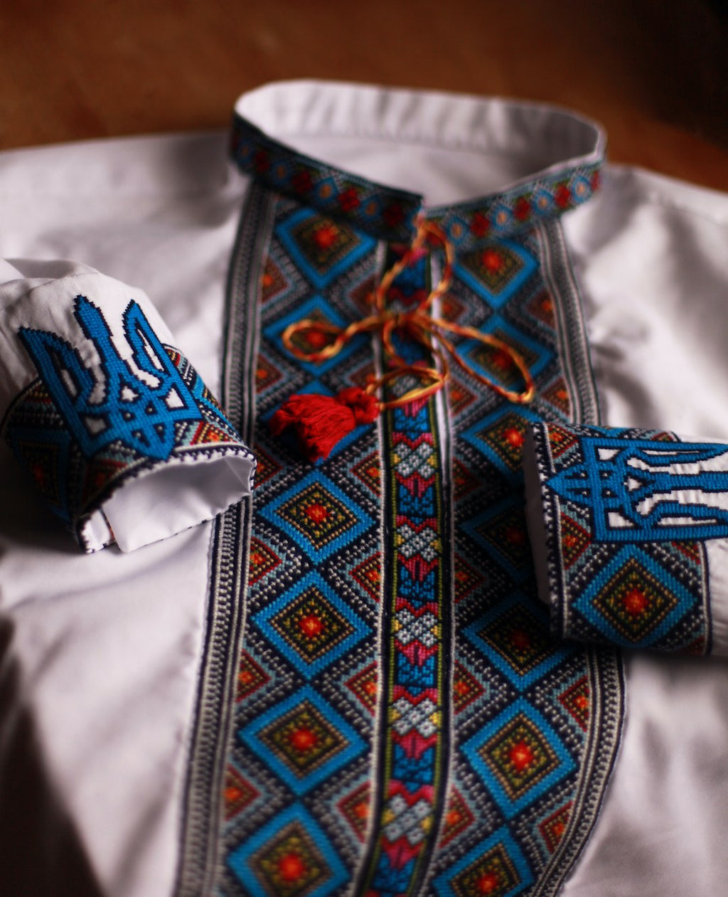 Ukrainian hand embroidered mens shirt 