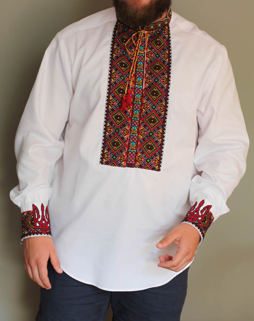 mens tryzub embroidered shirt