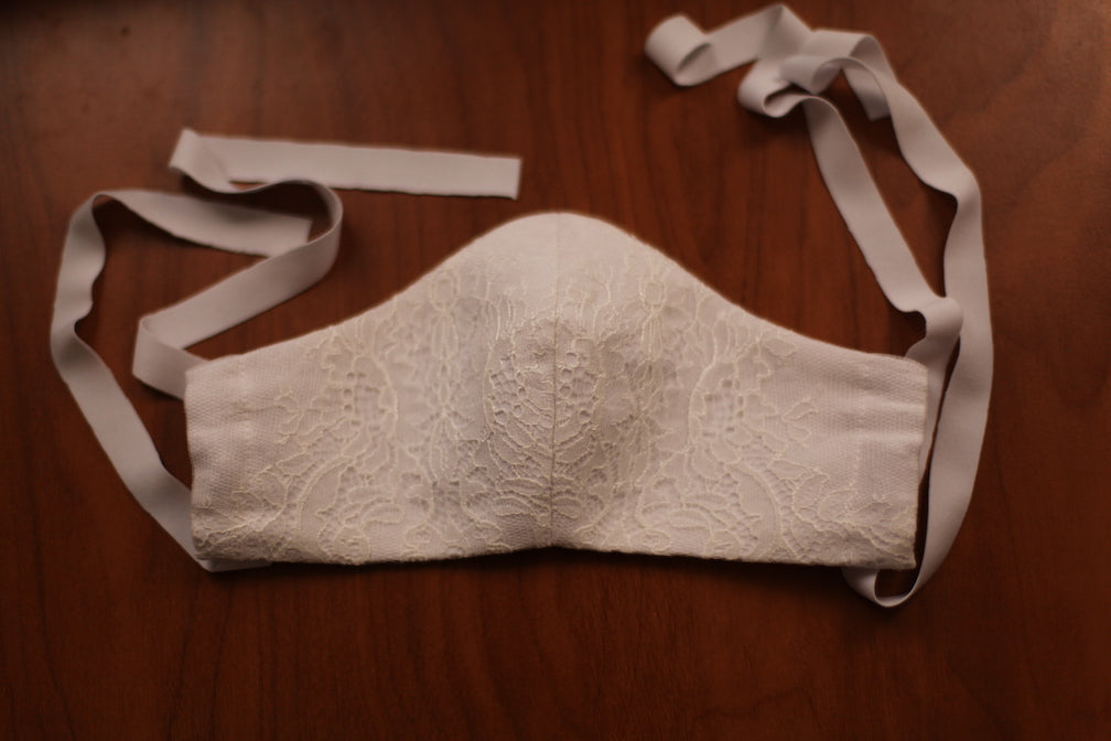 white lace communion face mask