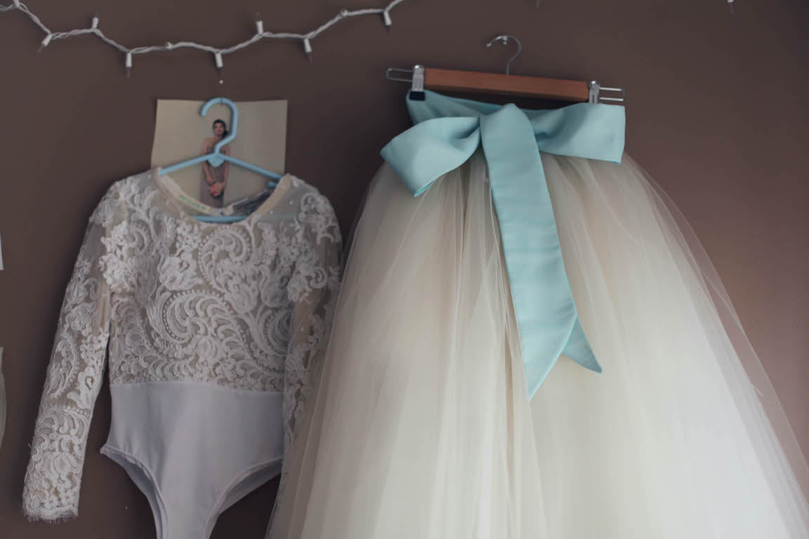 mint blue flower girl dress