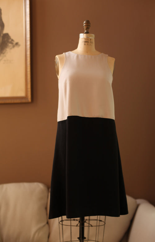 a line color block dress